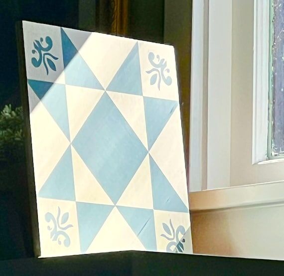 Hand-Painted Ohio Star Barn Quilt – Delft I...