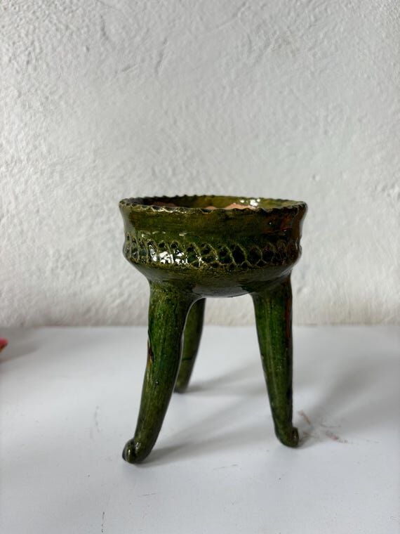 Handmade Lead-Free Green Clay Copal Incense B...