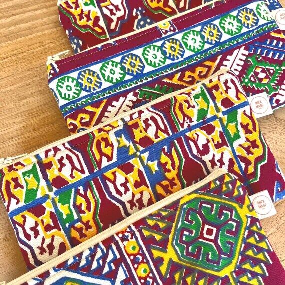 Handmade Pouch with Traditional Turkmen Fabri...