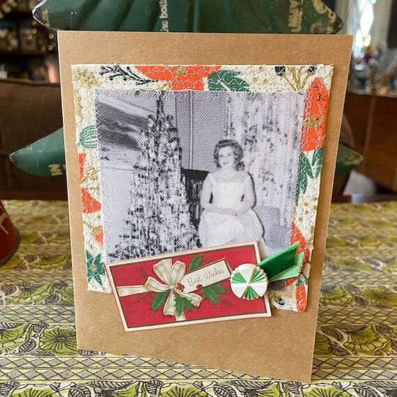 Handmade Holiday Card: Vintage Photo, Recycle...