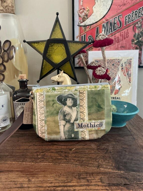 Victorian Lady Fabric Collage Clutch: Recycle...