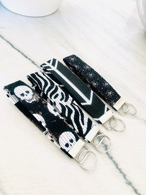 Black and White Key Fob, Your choice, Floral,...