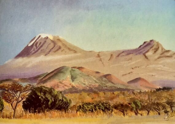Kilimanjaro from Himo, Tanzania, art card...