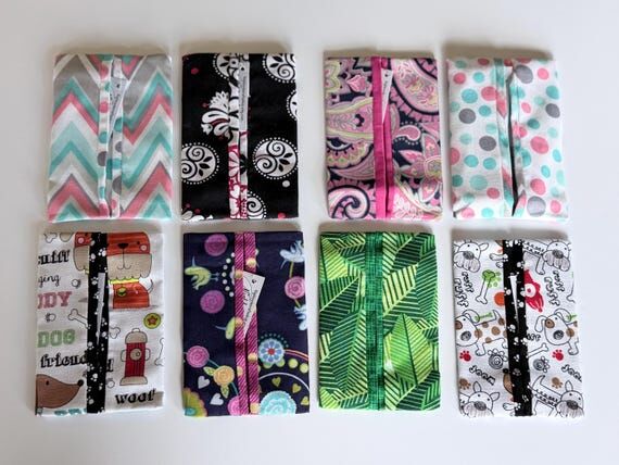 Handmade Fabric Pocket Kleenex Holder | Reusa...