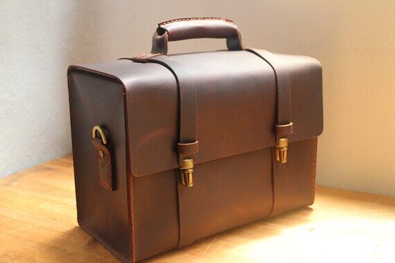 Leather camera bag, Custom personalized leath...