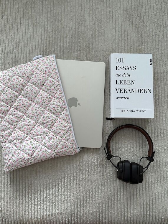 Cotton laptop bag "Peonies" | Quilt...