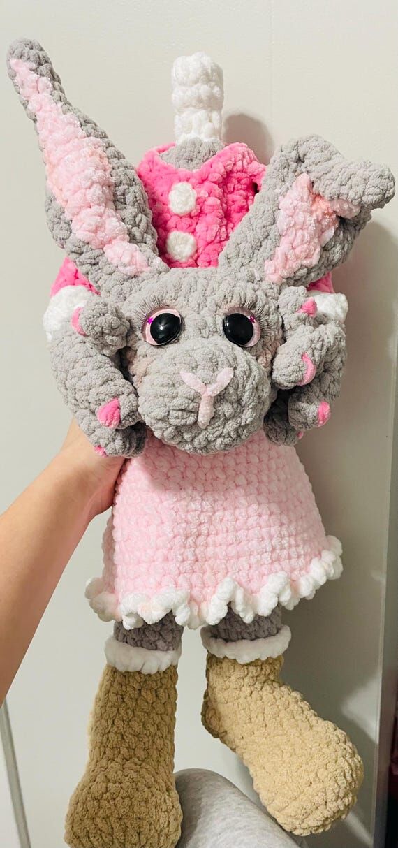 2 Foot Tall Bunny, Handmade Crochet Halloween...