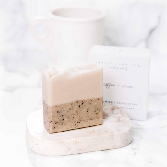 Coffee Cream Soap Bar: Natural Goat Milk Exfo...