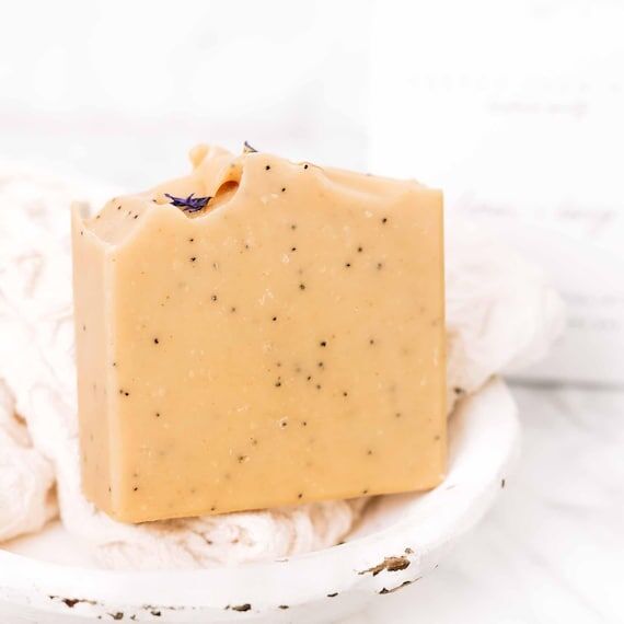 lemon + honey + poppy seed | goat milk soap |...