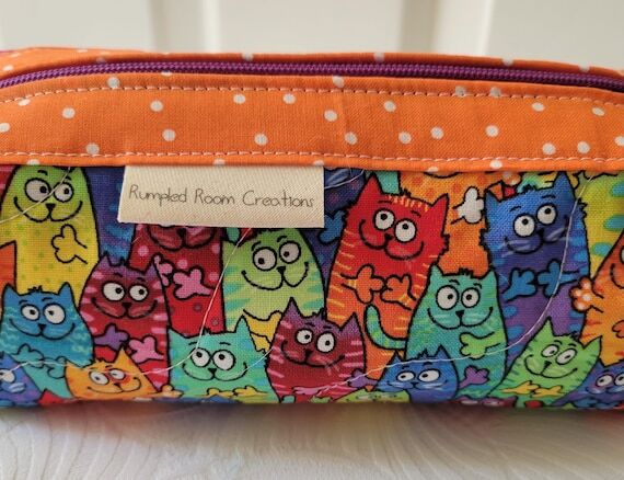 Rainbow Cat Lover Pets Small Handmade Quilted...