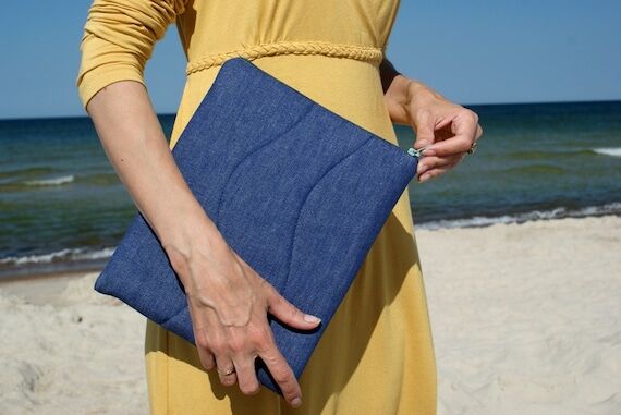 Denim MacBook Case | Quilted Tablet Sleeve | ...