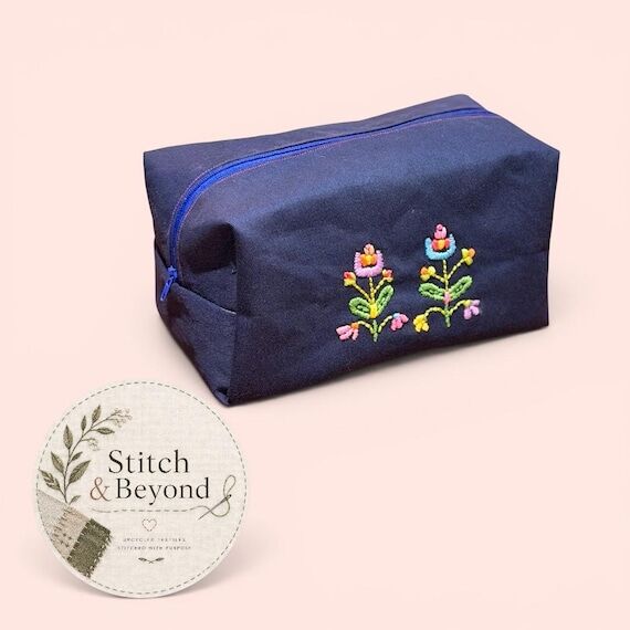 Handmade Makeup Bag | Midnight Bloom Bag...