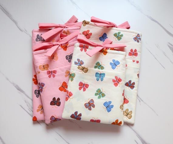 Handmade Butterfly Print Book Sleeve with Poc...