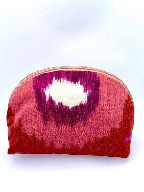 Handmade Ikat Zipper Bag: Cosmetic, Jewelry, ...