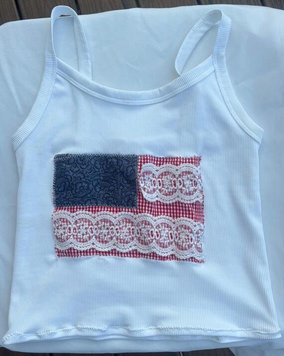 Patchwork American Flag Tank Top | Coquette L...