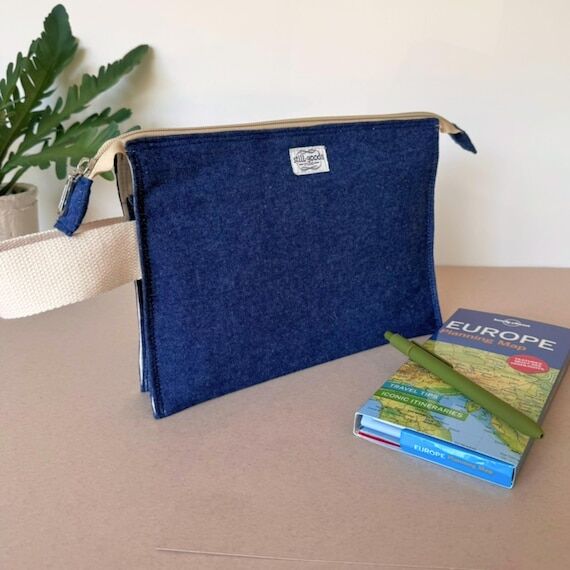 Cotton Accordion Pouch with Handle, Organizer...