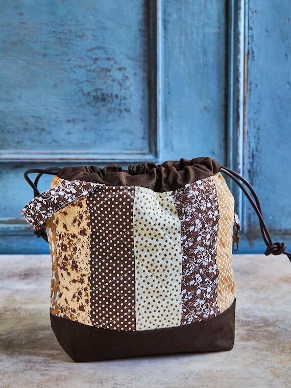 Handmade Drawstring Project Bag | Knitting & ...