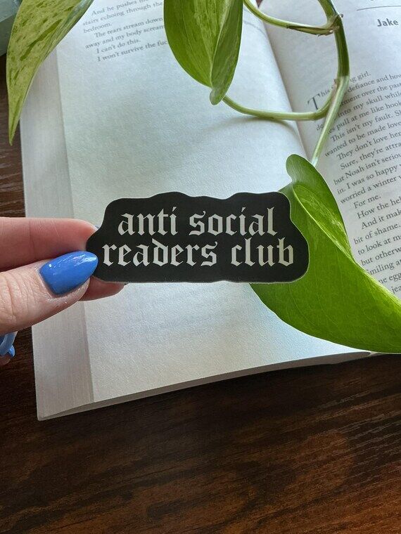 Anti Social Readers Club Sticker | Book Lover...