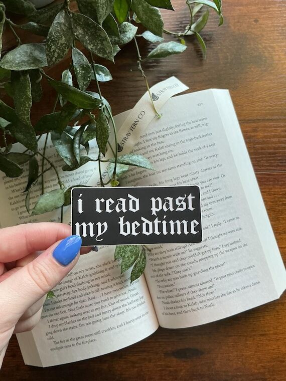 I Read Past My Bedtime Sticker | Dark Academi...