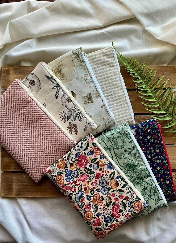Handmade Medium Zipper Pouch - Pencil Case, C...