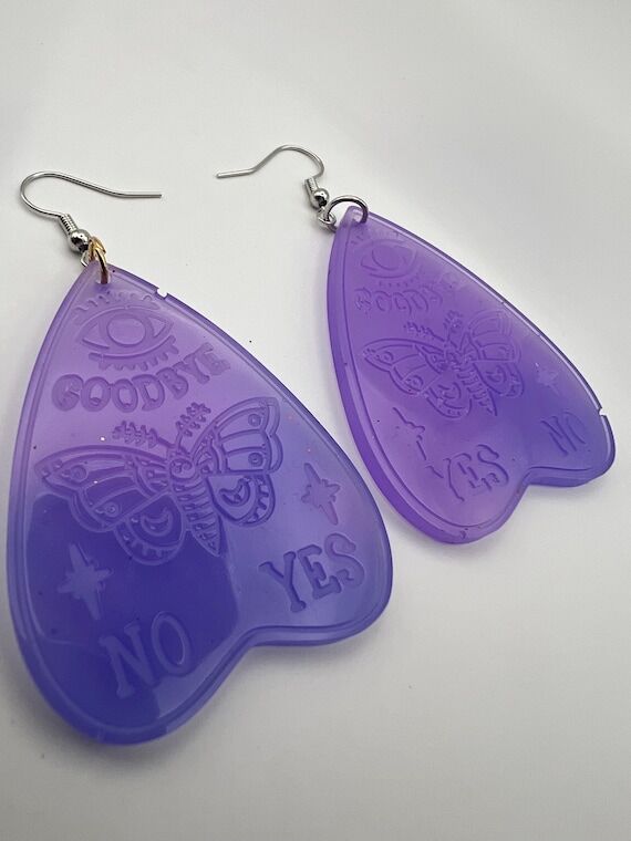 Handmade Resin Ouija Planchette Earrings | Pu...
