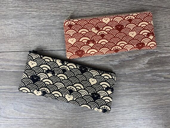 Japanese Cats Zipper Pouch, Slim Pen/Glasses ...