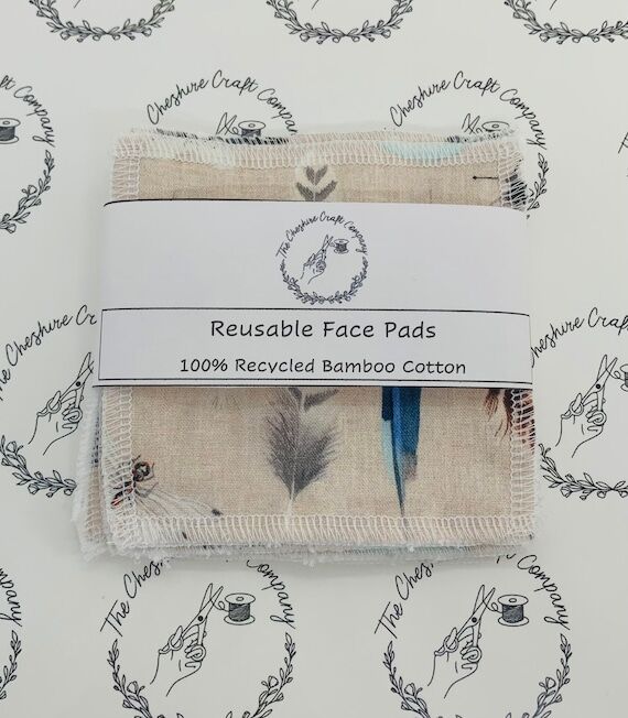 Butterfly Print Reusable Cotton Pads: Organic...