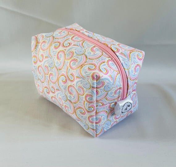 Glittery Swirl Makeup Bag: Handmade Cotton To...