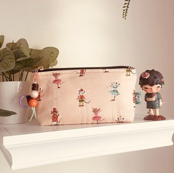 Cute Mouse Print Zipper Pouch | Dainty Organi...