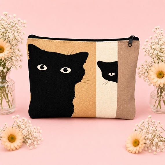Cat Canvas makeup: Zippered Cosmetic & Travel...