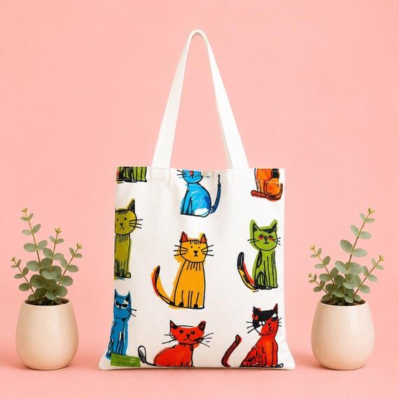 Crazy Cat Tote Bag: Cat Lovers gift, Reusable...