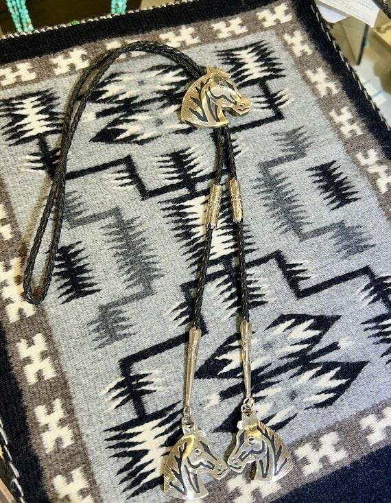 Navajo Handmade Horse Head Sterling Silver Le...