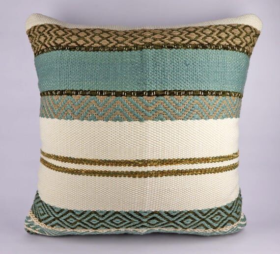 Handmade Cotton Throw Pillow, Decorative, Oli...