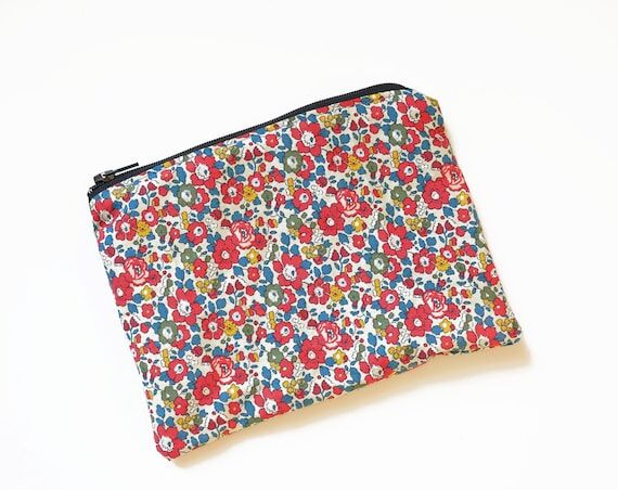 Liberty London cotton makeup bag / Handmade p...