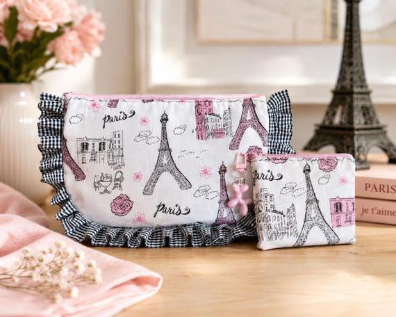 Paris Eiffel Tower Purse Set, Coquette Ruffle...