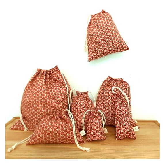 Cotton gift bags, Wine hexagon pouch, wine Co...