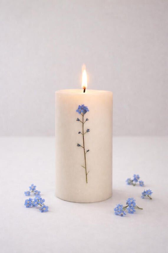 Forget Me Not Soy Wax Candle | Botanical Pres...