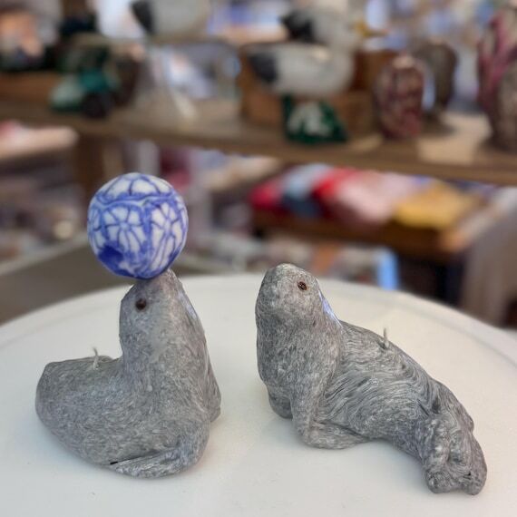 Handmade Sea Lion Candle: Paraffin Wax Animal...
