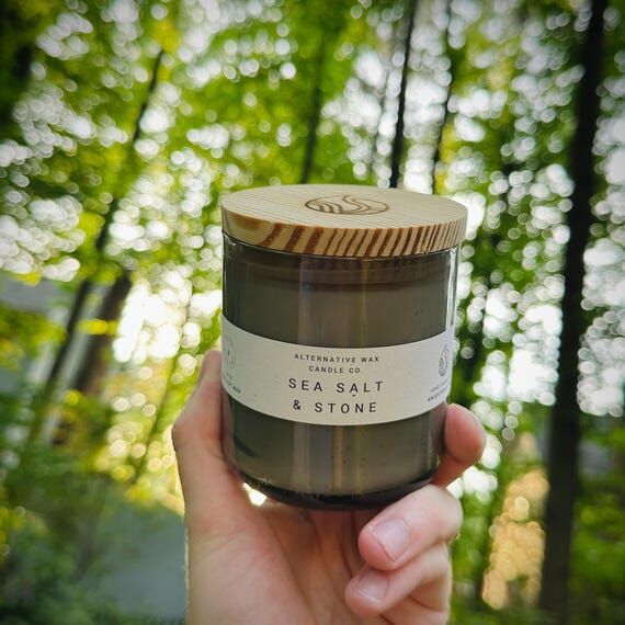 9.5oz Bubble Glass Jar | 100% Soy Wax | Handm...