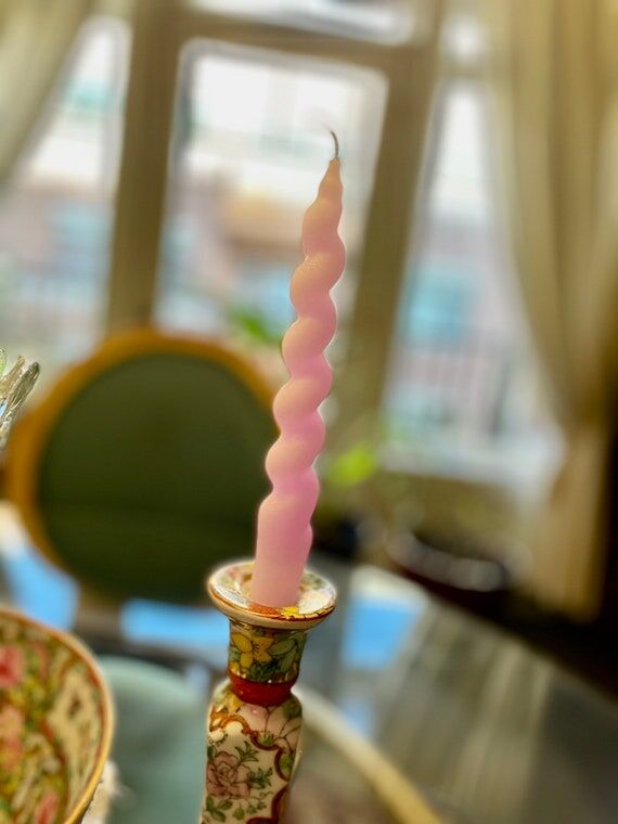 Spiral Candle, pastel paraffin, Mother's Day,...