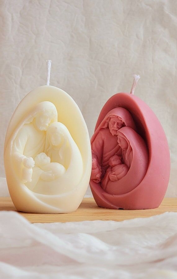 Nativity Soy Wax Candle: Joseph, Mary & Baby ...