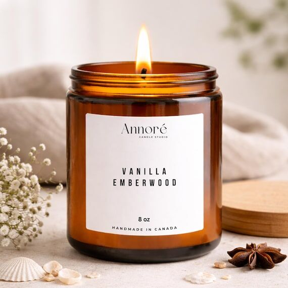 Vanilla Emberwood Soy Candle | Hand-Poured 8o...