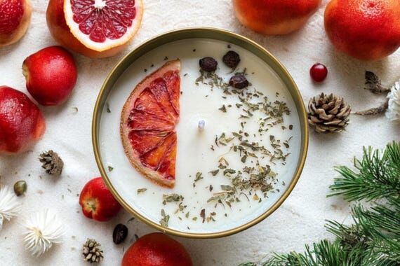 Warm Weather Winter Soy Candle: Pomegranate, ...