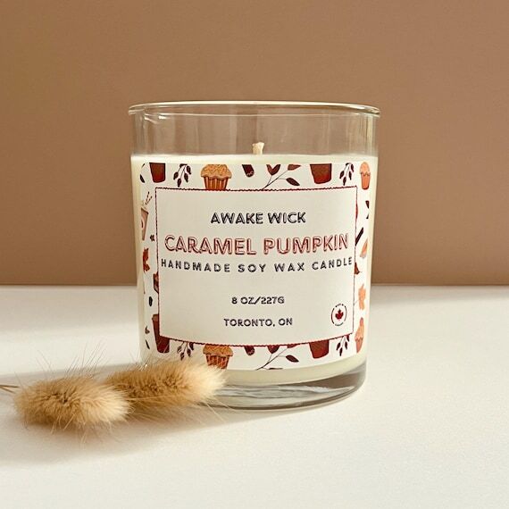 Caramel Pumpkin Scented Soy Candle...