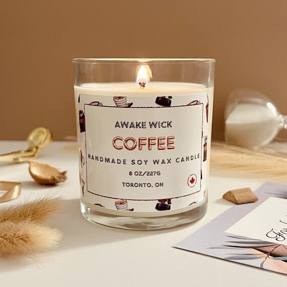 Coffee Scented Soy Wax Candle...