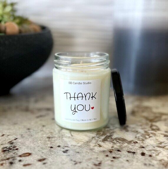 Thank You Candles Gifts, Handmade Soy Wax Can...