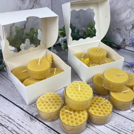 Gift Box of 100% Pure Beeswax Tealight Candle...