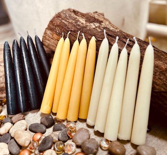 Pure Beeswax Taper Candles: 6" Ritual Ca...