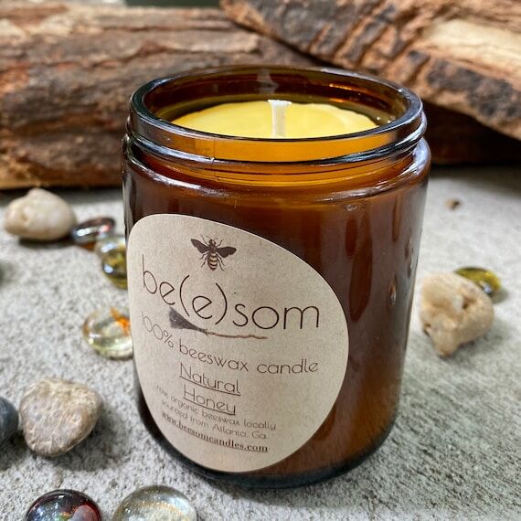 Organic Beeswax Candle (9oz): Scented Aromath...