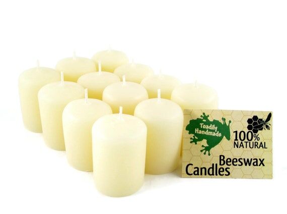 Ivory Beeswax Votive Candles – 100% Natural...